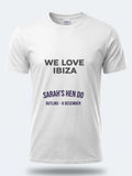 Personalised We Love Ibiza Big Weekender Tee — white tee, front view