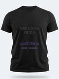 Personalised We Love Ibiza Big Weekender Tee — black tee, front view