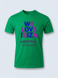 Personalised We Love Ibiza Big Weekender Tee — irish green tee, front view