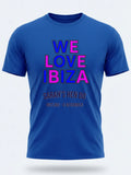 Personalised We Love Ibiza Big Weekender Tee — royal blue tee, front view