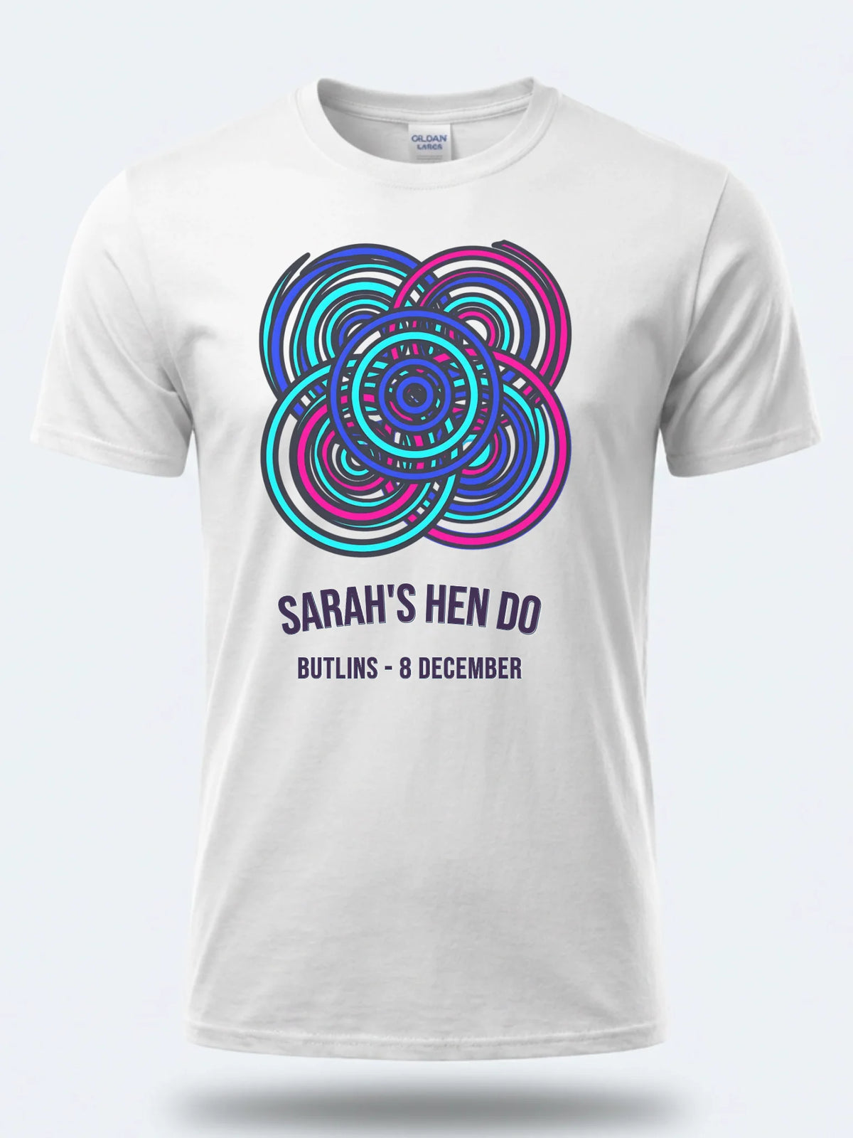 Personalised We Love Ibiza Big Weekender Tee — white tee, front view