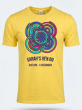 Personalised We Love Ibiza Big Weekender Tee — daisy yellow tee, front view