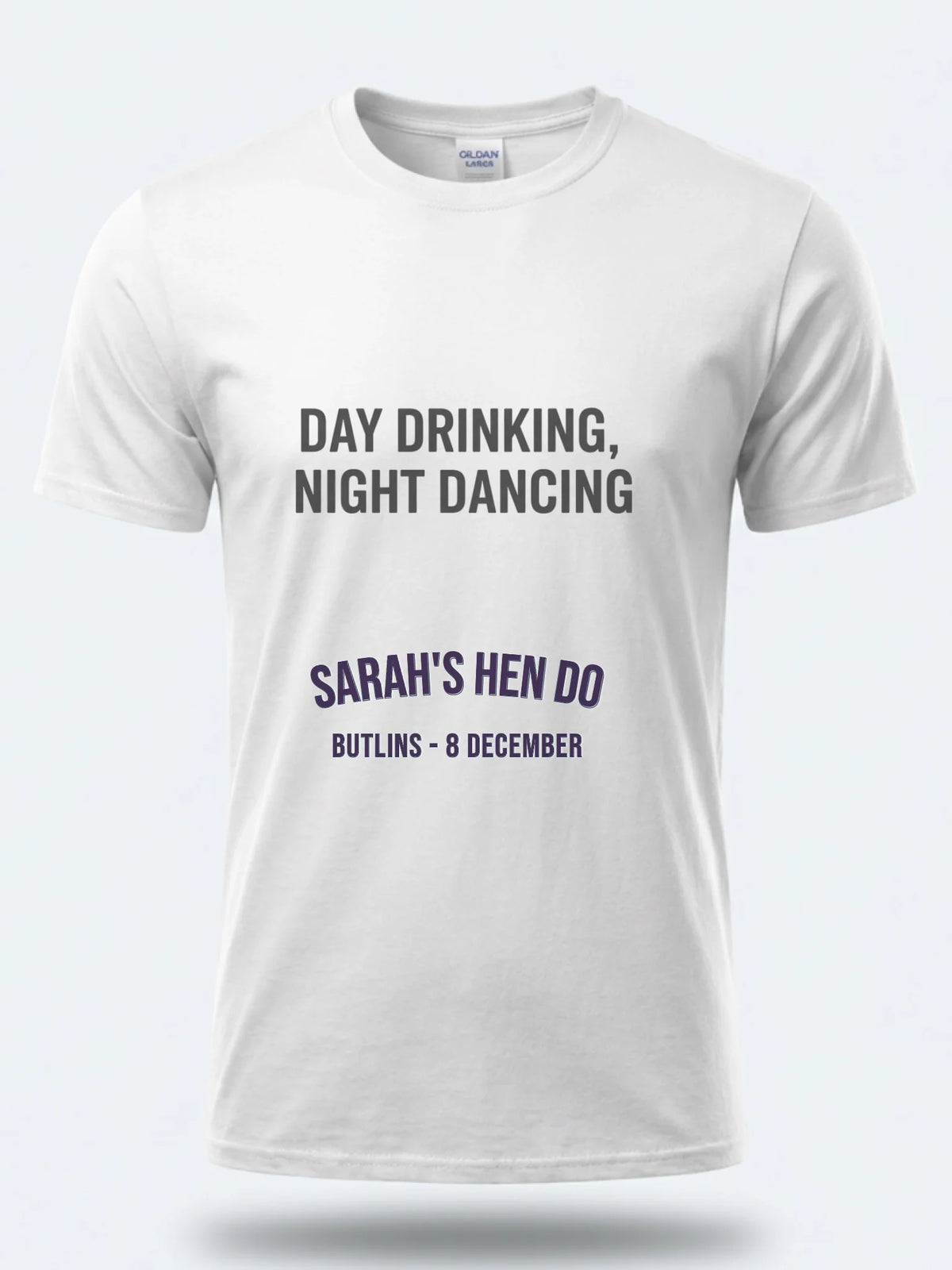 Personalised We Love Ibiza Big Weekender Tee — white tee, front view