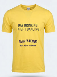 Personalised We Love Ibiza Big Weekender Tee — daisy yellow tee, front view