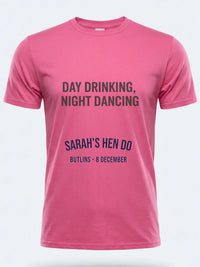 Personalised We Love Ibiza Big Weekender Tee — pink tee, front view