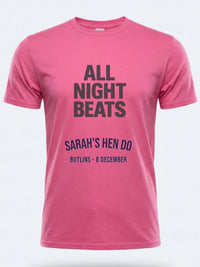 Personalised We Love Ibiza Big Weekender Tee — pink tee, front view