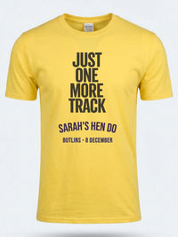 Personalised Bugged Out Big Weekender Tee — daisy yellow tee, front view