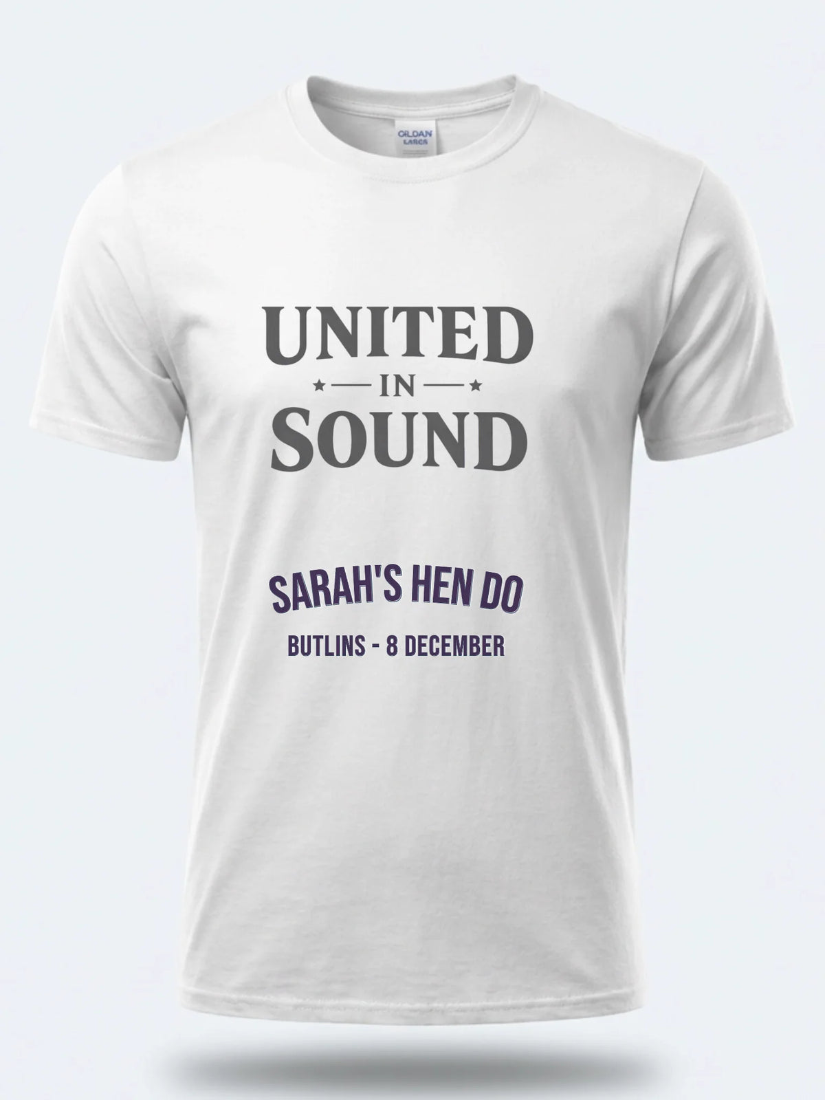 Personalised Bugged Out Big Weekender Tee — white tee, front view