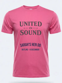 Personalised Bugged Out Big Weekender Tee — pink tee, front view