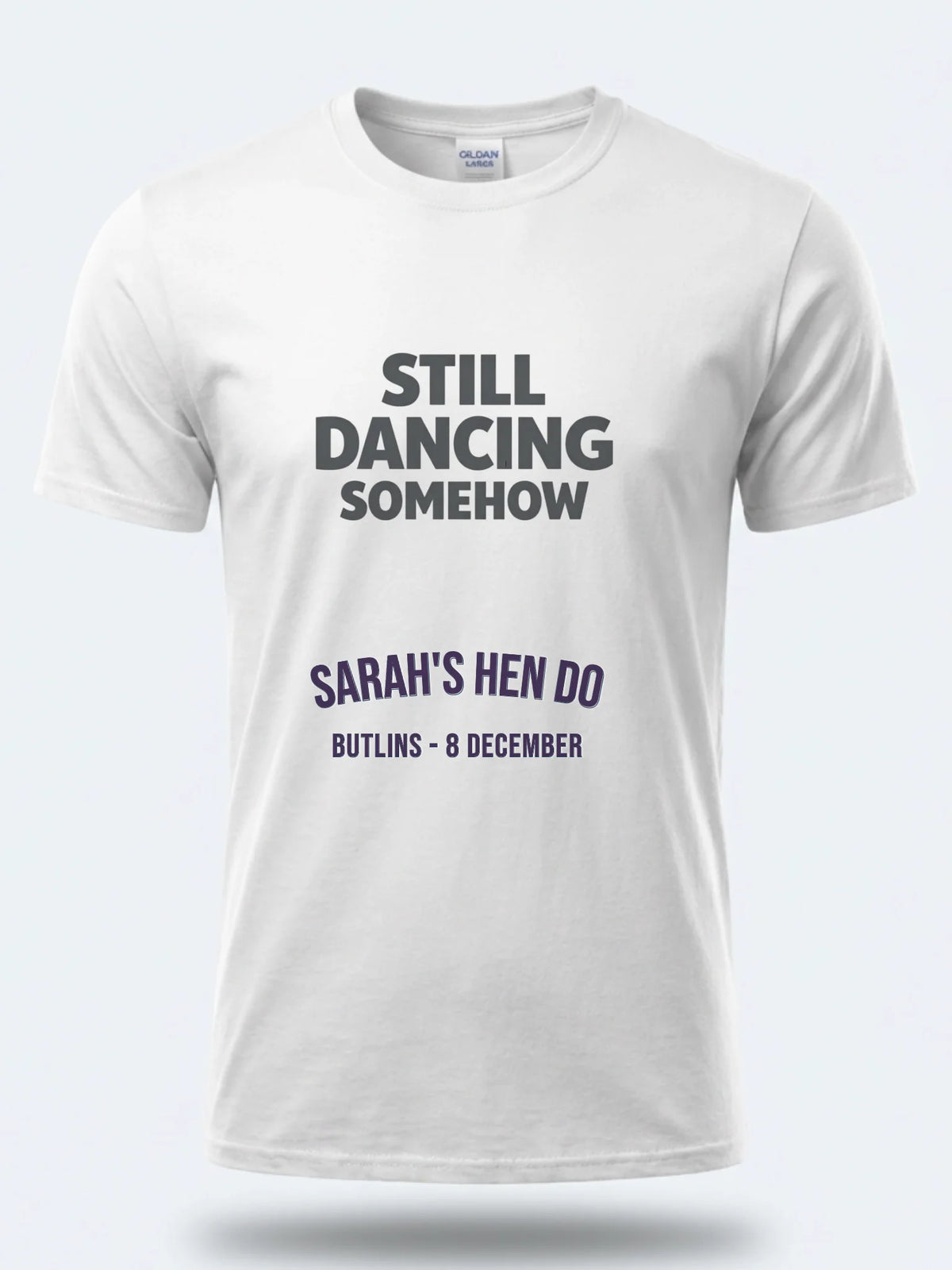 Personalised Bugged Out Big Weekender Tee — white tee, front view