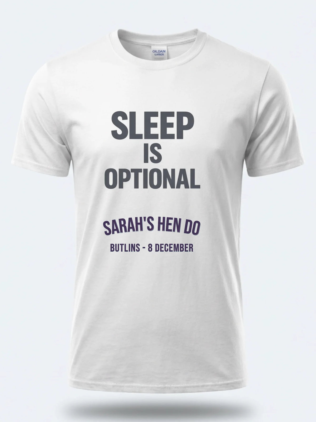 Personalised Bugged Out Big Weekender Tee — white tee, front view
