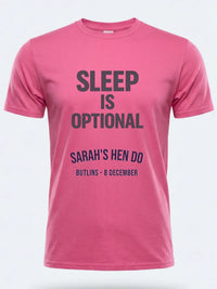 Personalised Bugged Out Big Weekender Tee — pink tee, front view