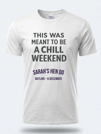 Personalised Bugged Out Big Weekender Tee — white tee, front view