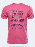 Personalised Bugged Out Big Weekender Tee — pink tee, front view