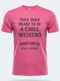 Personalised Bugged Out Big Weekender Tee — pink tee, front view