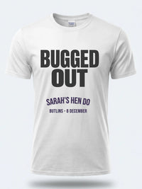 Personalised Bugged Out Big Weekender Tee — white tee, front view