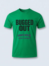 Personalised Bugged Out Big Weekender Tee — irish green tee, front view