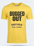 Personalised Bugged Out Big Weekender Tee — daisy yellow tee, front view