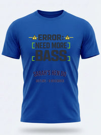 Personalised Bugged Out Big Weekender Tee — royal blue tee, front view