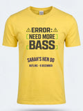 Personalised Bugged Out Big Weekender Tee — daisy yellow tee, front view