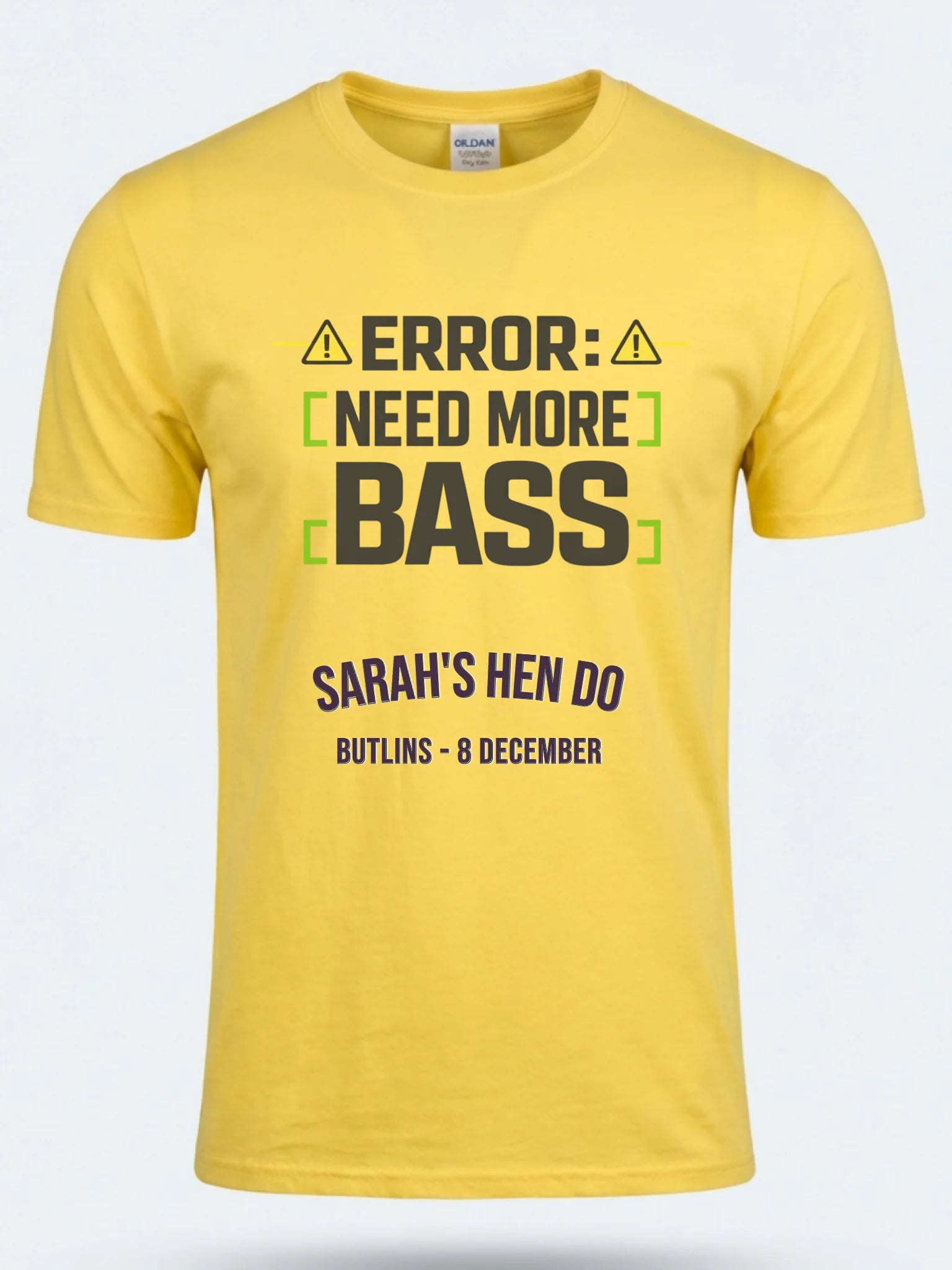 Gildan 64000 Mockup daisy yellow front