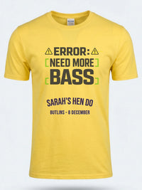 Personalised Bugged Out Big Weekender Tee — daisy yellow tee, front view