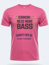 Personalised Bugged Out Big Weekender Tee — pink tee, front view