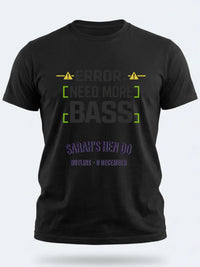 Personalised Bugged Out Big Weekender Tee — black tee, front view