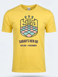 Personalised Bugged Out Big Weekender Tee — daisy yellow tee, front view