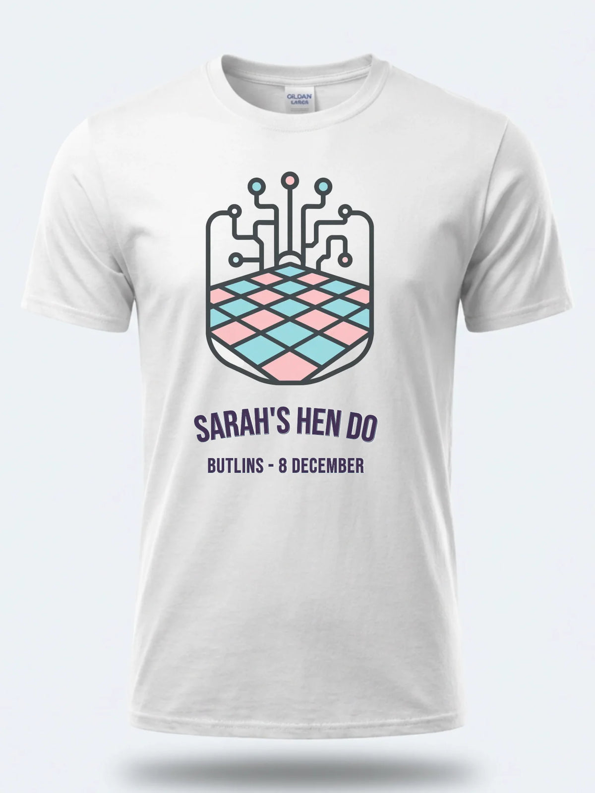 Personalised Bugged Out Big Weekender Tee — white tee, front view