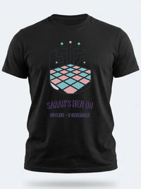 Personalised Bugged Out Big Weekender Tee — black tee, front view