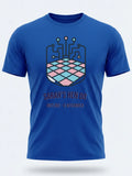 Personalised Bugged Out Big Weekender Tee — royal blue tee, front view