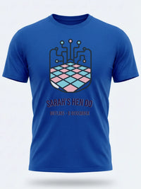 Personalised Bugged Out Big Weekender Tee — royal blue tee, front view