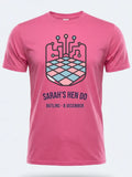 Personalised Bugged Out Big Weekender Tee — pink tee, front view