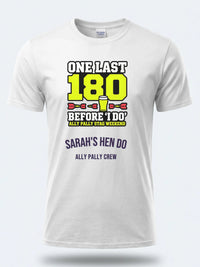 Personalised Darts Weekender Tee | Ally Pally One Last 180 before I do | Shirt Dress Loud