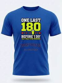 Personalised Darts Weekender Tee | Ally Pally One Last 180 before I do | Shirt Dress Loud