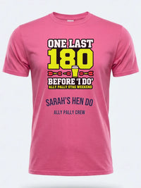 Personalised Darts Weekender Tee | Ally Pally One Last 180 before I do | Shirt Dress Loud