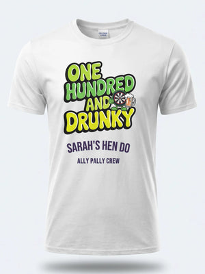 Personalised Darts Weekender Tee – One Hundred and Drunky