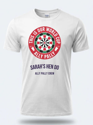 Personalised Darts Weekender Tee – This is our world cup Ally Pally