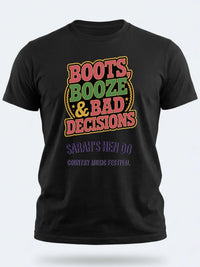 Personalised Country Weekender Tee — black tee, front view