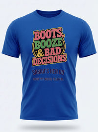 Personalised Country Weekender Tee — royal blue tee, front view