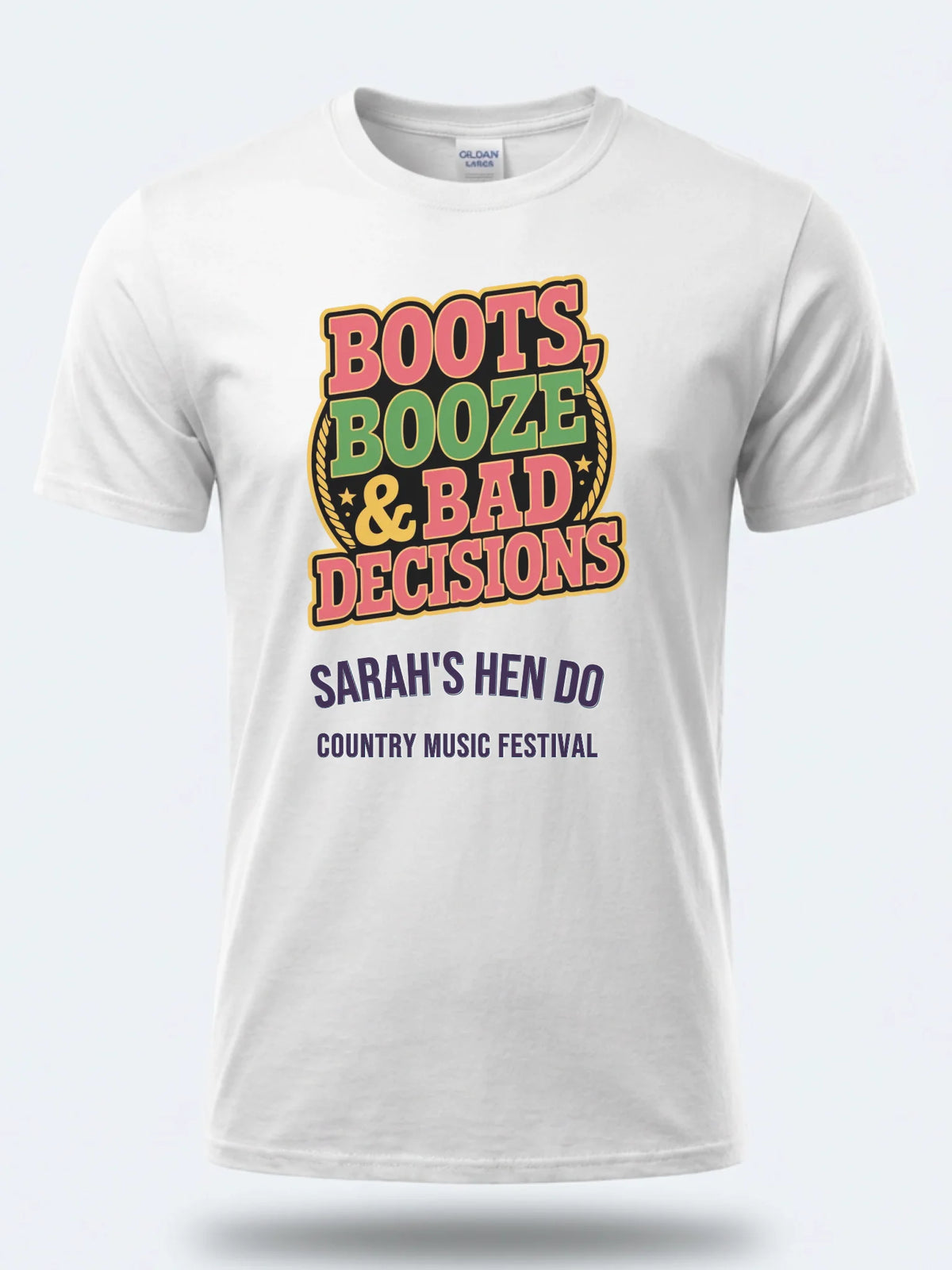 Personalised Country Weekender Tee — white tee, front view