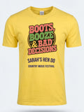 Personalised Country Weekender Tee — daisy yellow tee, front view
