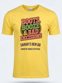 Personalised Country Weekender Tee — daisy yellow tee, front view