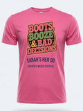 Personalised Country Weekender Tee — pink tee, front view