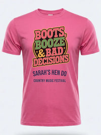 Personalised Country Weekender Tee — pink tee, front view