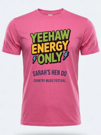 Personalised Country Weekender Tee — pink tee, front view