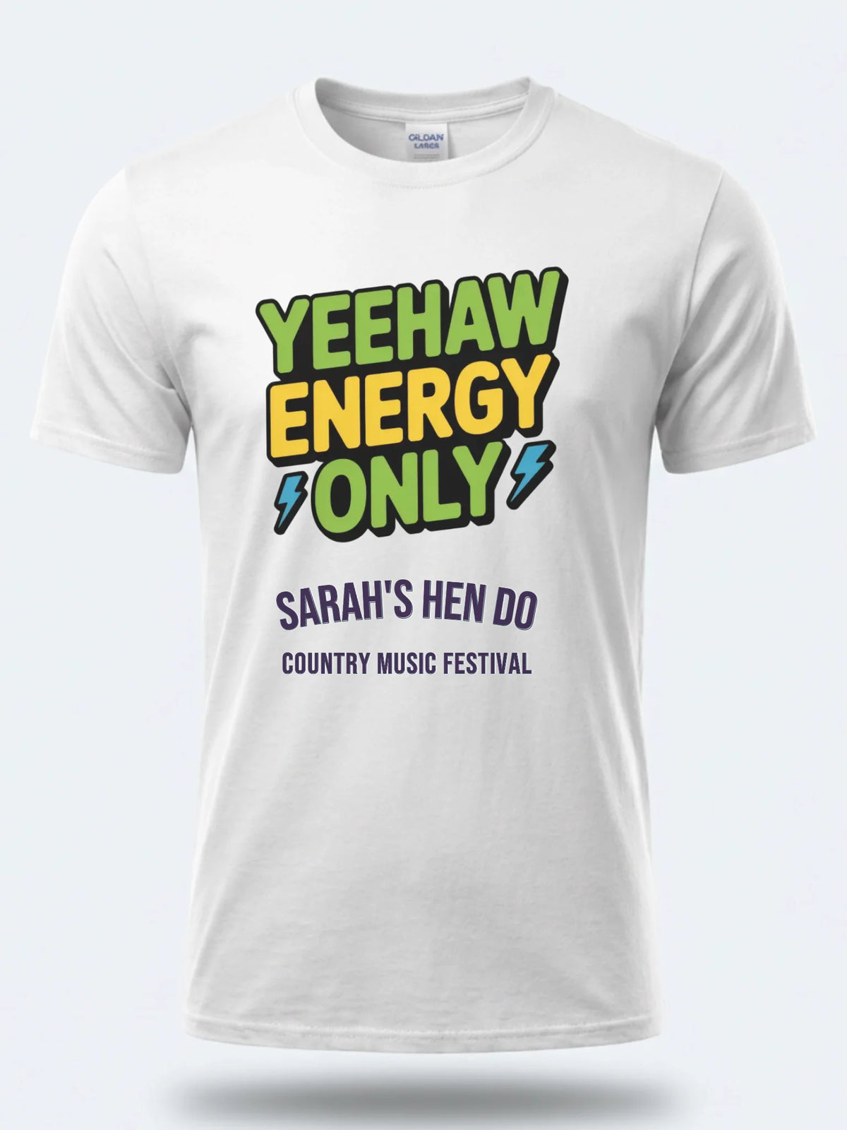 Personalised Country Weekender Tee — white tee, front view