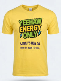 Personalised Country Weekender Tee — daisy yellow tee, front view