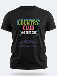Personalised Country Weekender Tee — black tee, front view
